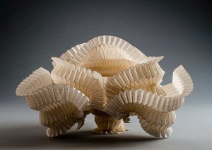 Annet Couwenberg's Puff #2, made of laser cut buckram and wood